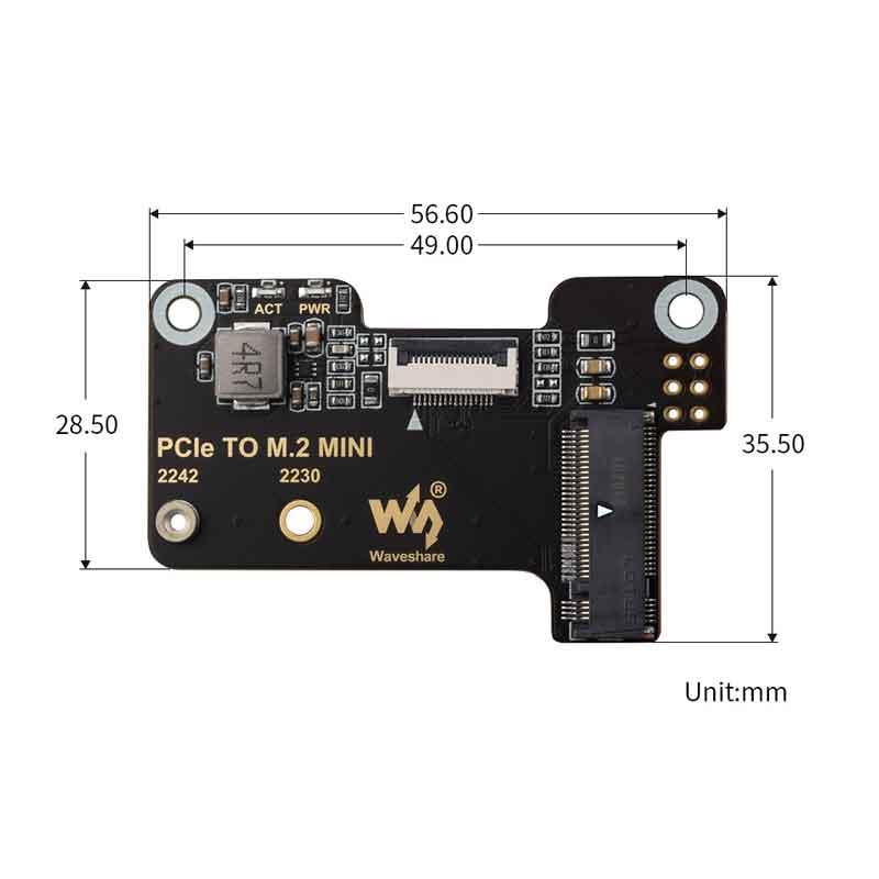 Raspberry Pi5 PCIe TO M.2 MINI Support Gen2 and Gen3 SSD Compatible 2230 2242