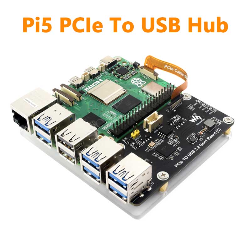 Raspberry Pi 5  PCIe to USB3.2 Gen1 Hub 5Gbps For Raspberry Pi OS Drive free