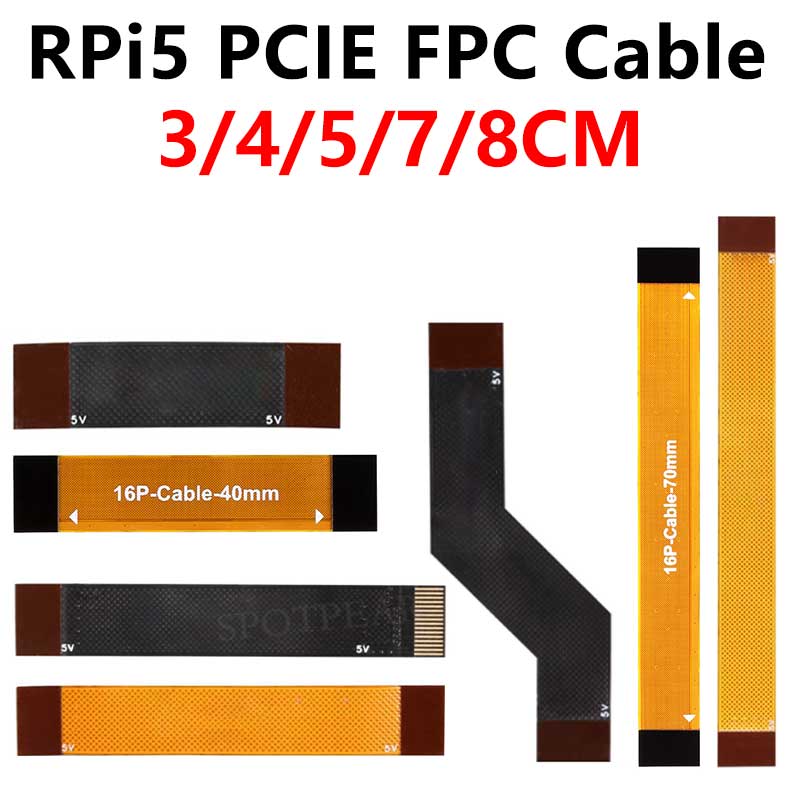 Raspberry Pi 5 PCIE FPC Cable With 90R differential matching Higher Speed For M.2 NVMe SSD