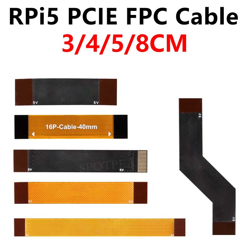 Raspberry Pi 5 PCIE FPC Cable With 90R differential matching Higher Speed For M.2 NVMe SSD