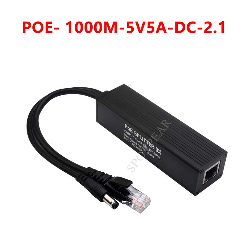 Industrial Gigabit PoE Splitter Options Type-C/DC/Micro For Raspberry Pi/WebCamera/WirelessAP