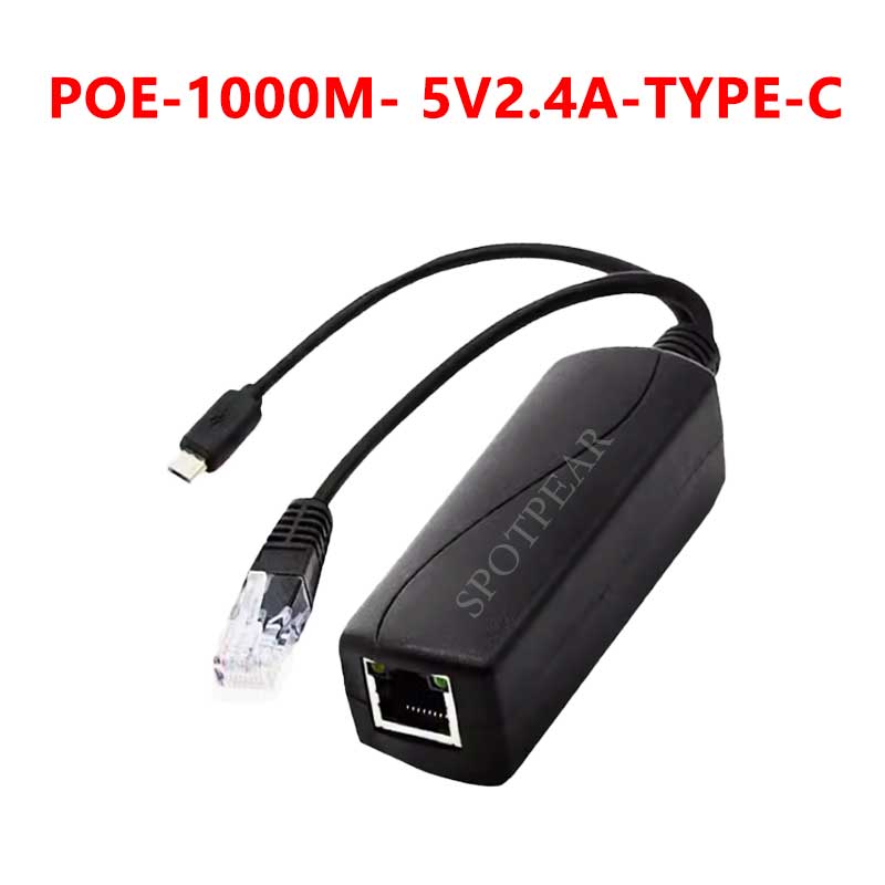 Industrial Gigabit PoE Splitter Options Type-C/DC/Micro For Raspberry Pi/WebCamera/WirelessAP