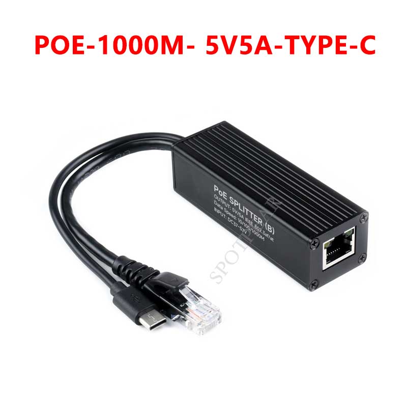 Industrial Gigabit PoE Splitter Options Type-C/DC/Micro For Raspberry Pi/WebCamera/WirelessAP