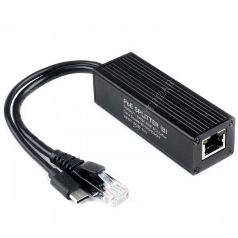 Industrial Gigabit PoE Splitter Options Type-C/DC/Micro For Raspberry Pi/WebCamera/WirelessAP