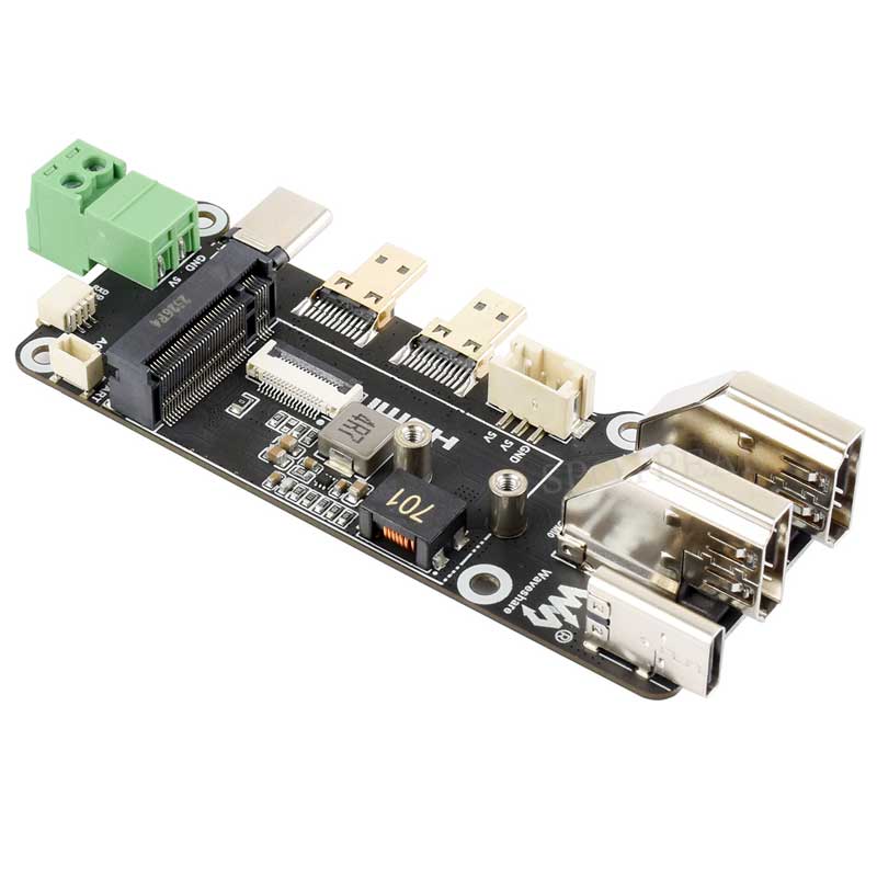Raspberry Pi 5 PCIe to M.2 Multi Function Adapter Board Supports Dual 4K HDMI Output