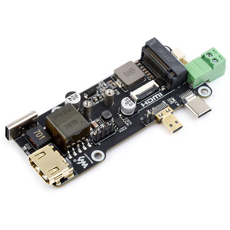 Raspberry Pi 5 Multi functional ETH POE Power Adapter Board PCIe to M.2 NVMe SSD