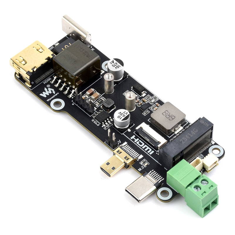 Raspberry Pi 5 Multi functional ETH POE Power Adapter Board PCIe to M.2 NVMe SSD