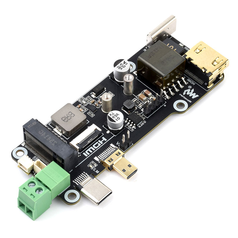 Raspberry Pi 5 Multi functional ETH POE Power Adapter Board PCIe to M.2 NVMe SSD