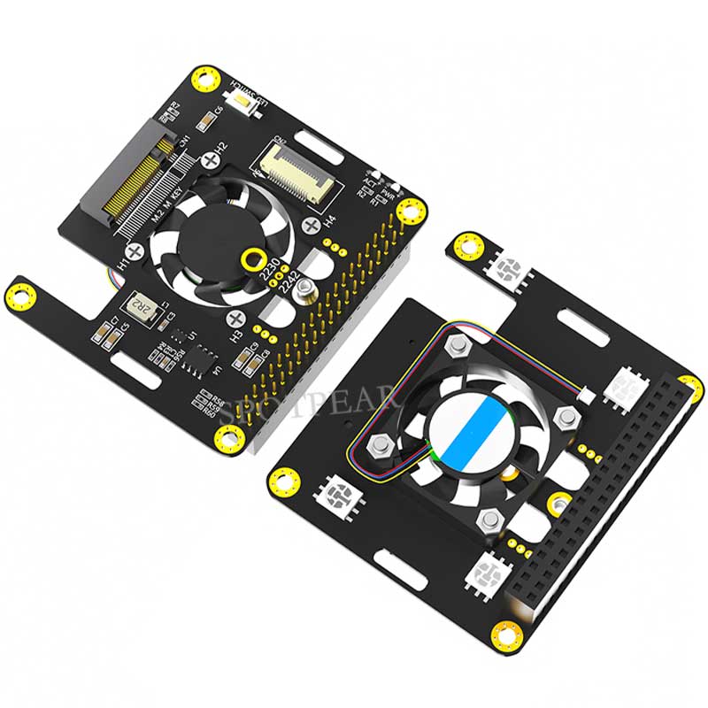 Raspberry Pi 5 PCIe to M.2 NVMe SSD Hat 3in1 With Fan 2230 2242