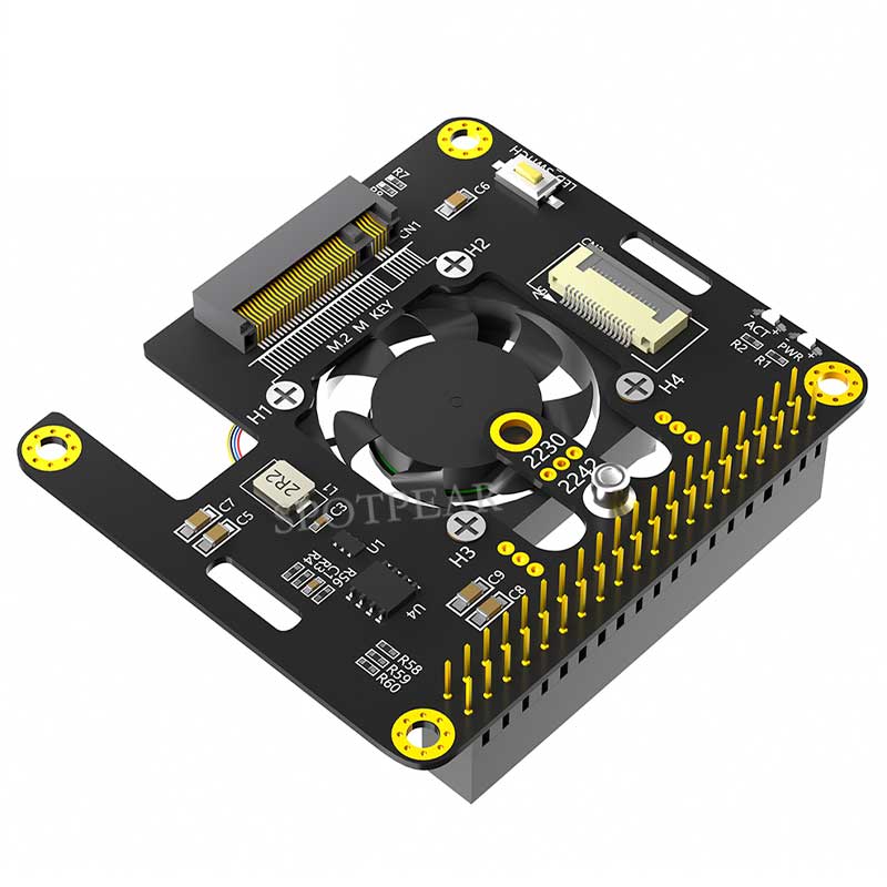 Raspberry Pi 5 PCIe to M.2 NVMe SSD Hat 3in1 With Fan 2230 2242