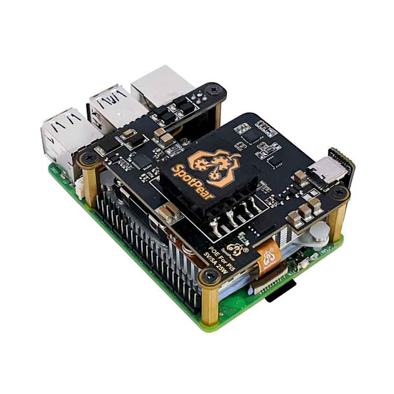 Raspberry Pi 5 POE With PD Trigger Activation & Active Cooler & PCIe-M.2-NVMe-SSD Type C Power Ether