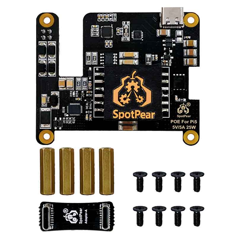 Raspberry Pi 5 POE With PD Trigger Activation Type C Power Over Ethernet 802.3af/at For Pi5