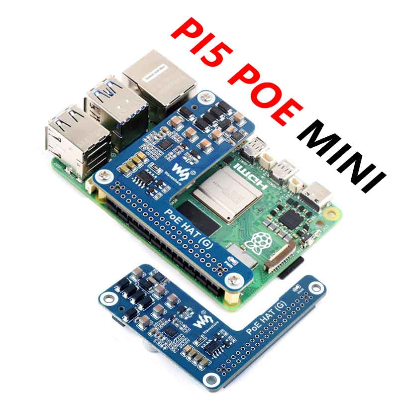 Raspberry Pi 5 PoE MINI HAT(G) Power over RJ45 Ethernet 802.3af/at Moudle for Pi5 