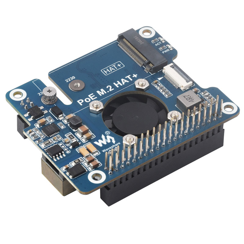 Raspberry Pi 5 ETH Ethernet PoE Power Supply Expansion Board PCIe to M.2 NVMe SSD