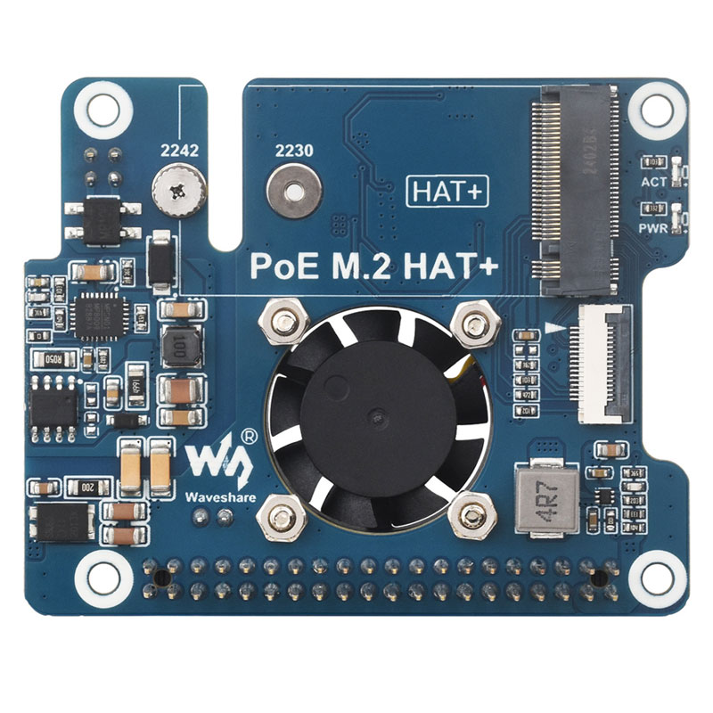 Raspberry Pi 5 ETH Ethernet PoE Power Supply Expansion Board PCIe to M.2 NVMe SSD