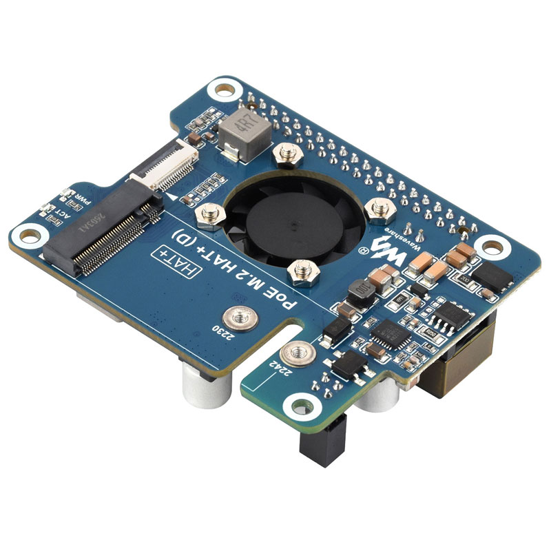Raspberry Pi 5 ETH Ethernet PoE Power Supply Expansion Board PCIe to M.2 NVMe SSD