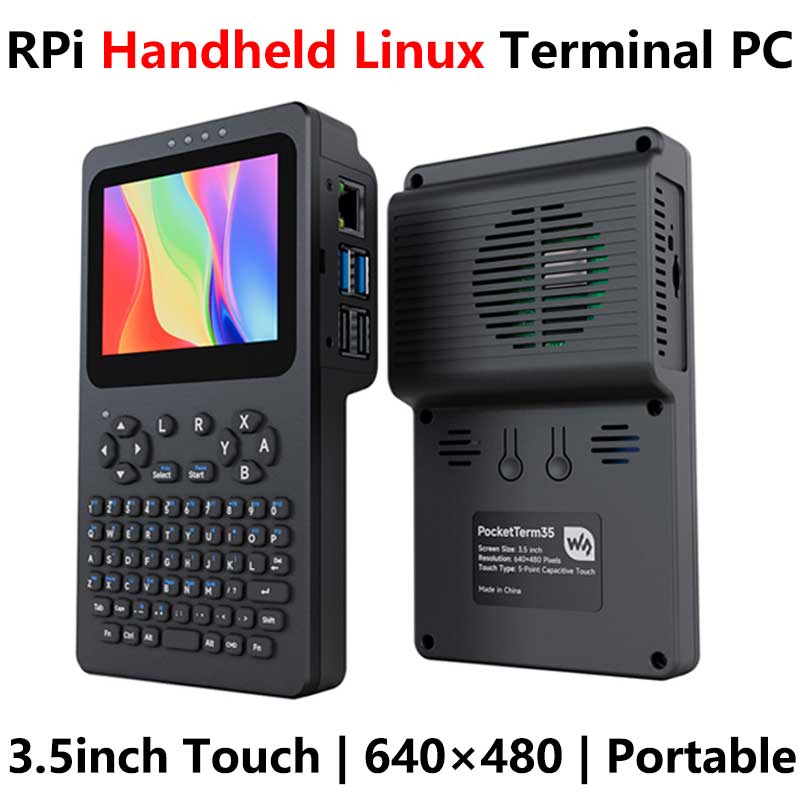 Raspberry Pi Handheld Linux Terminal 3.5inch TouchScreen 640x480 Portable Development