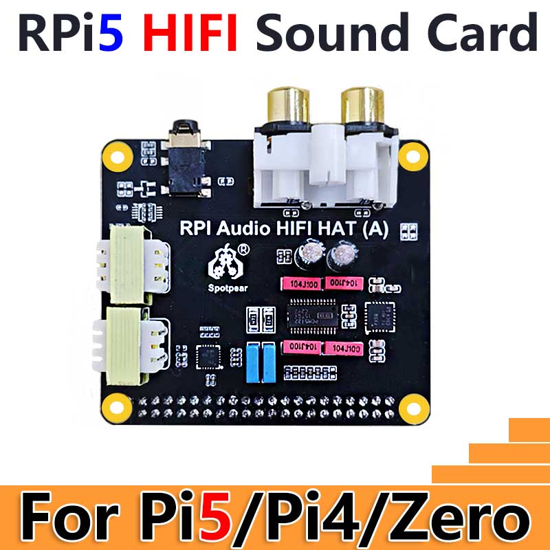 Raspberry Pi 5 PCM5122 I2S Audio Card DAC Also For PI4 /PI3 /Zero Series