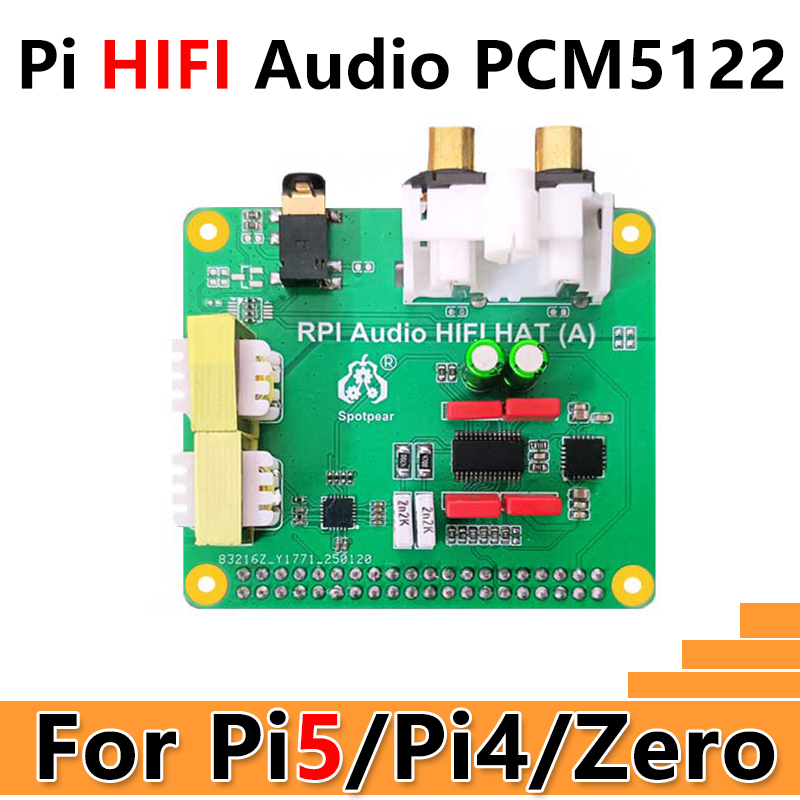 Raspberry Pi 5 PCM5122 I2S Audio Card DAC Also For PI4 /PI3 /Zero Series
