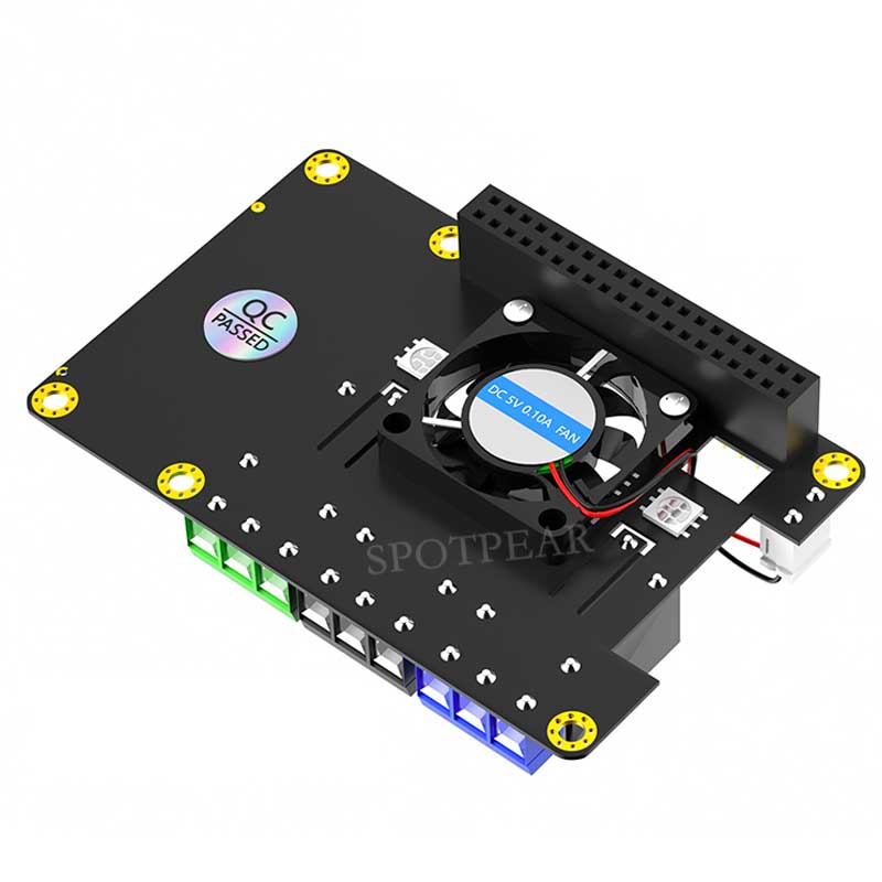 Raspberry Pi Power Relay Board Expansion Module with Cooling Fans And RGB-LED