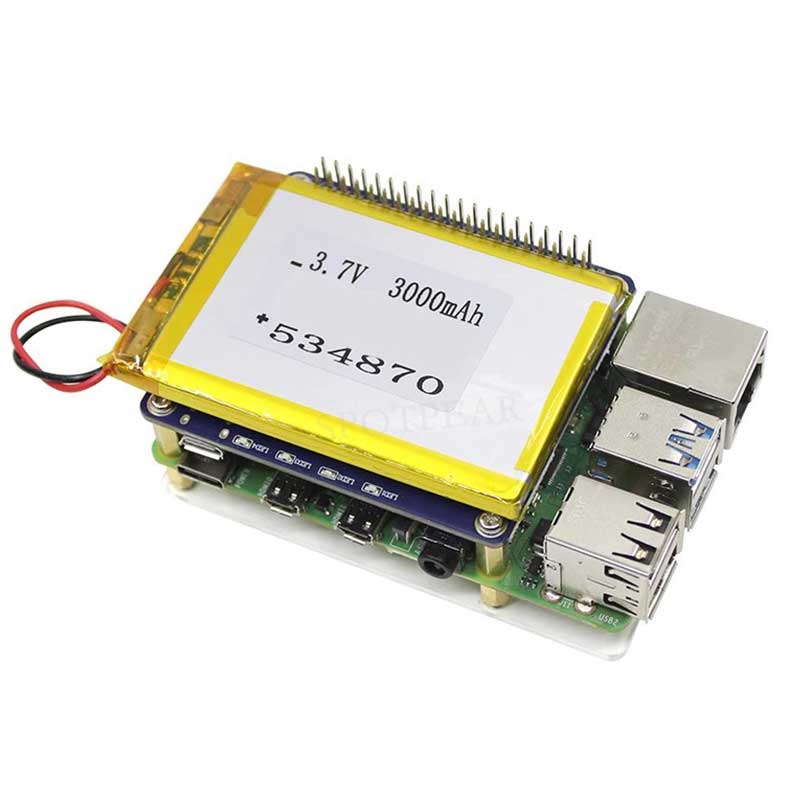 Raspberry Pi 4/5 UPS Uninterruptible Power Supply HAT Lithium Battery Module