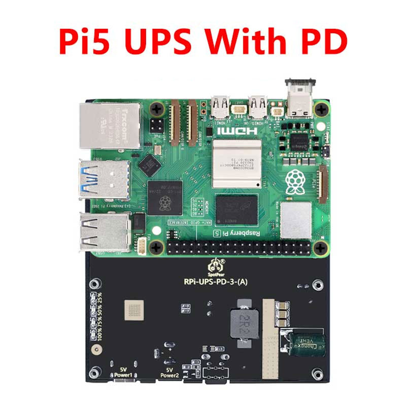 Raspberry Pi 5 / 4B UPS With PD Trigger Activation Uninterruptible Power Bank Supply 5V/5A 25W Also For Phone/Mini Computer PC