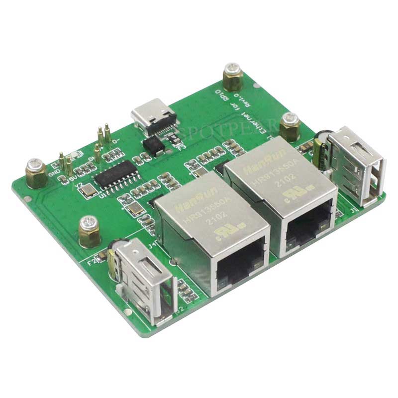 Raspberry Pi Zero 2W Dual Ethernet Expansion Board USB Hub Expansion RJ45