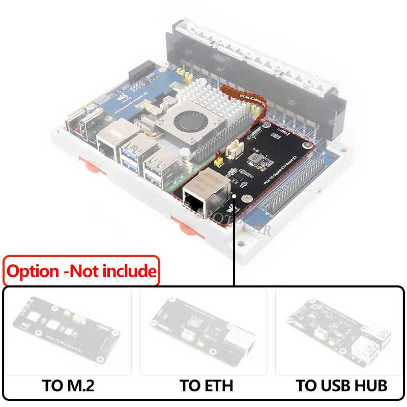 Raspberry Pi 4B/5 Industrial UART 2CH RS485 RS232 CAN FD HAT With Case For Installation of guide rails and hanging