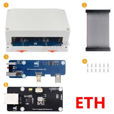 Raspberry Pi 4B/5 Industrial UART 2CH RS485 RS232 CAN FD HAT With Case For Installation of guide rails and hanging