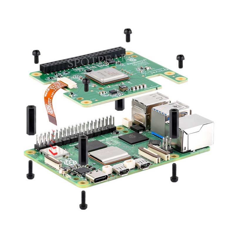 Raspberry Pi AI HAT+ Official Original Hailo-8/8L 13/26Tops For Pi5 PCIe M.2 Gen3