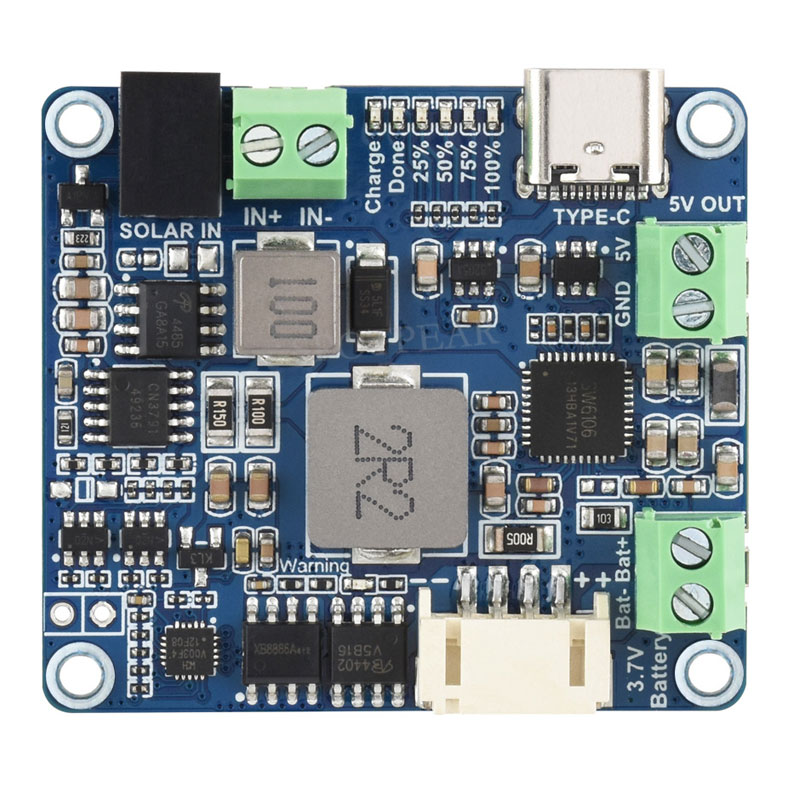Solar Power Manager Module (D) Supports 6V~24V Solar Panel and Type-C Power Adapter