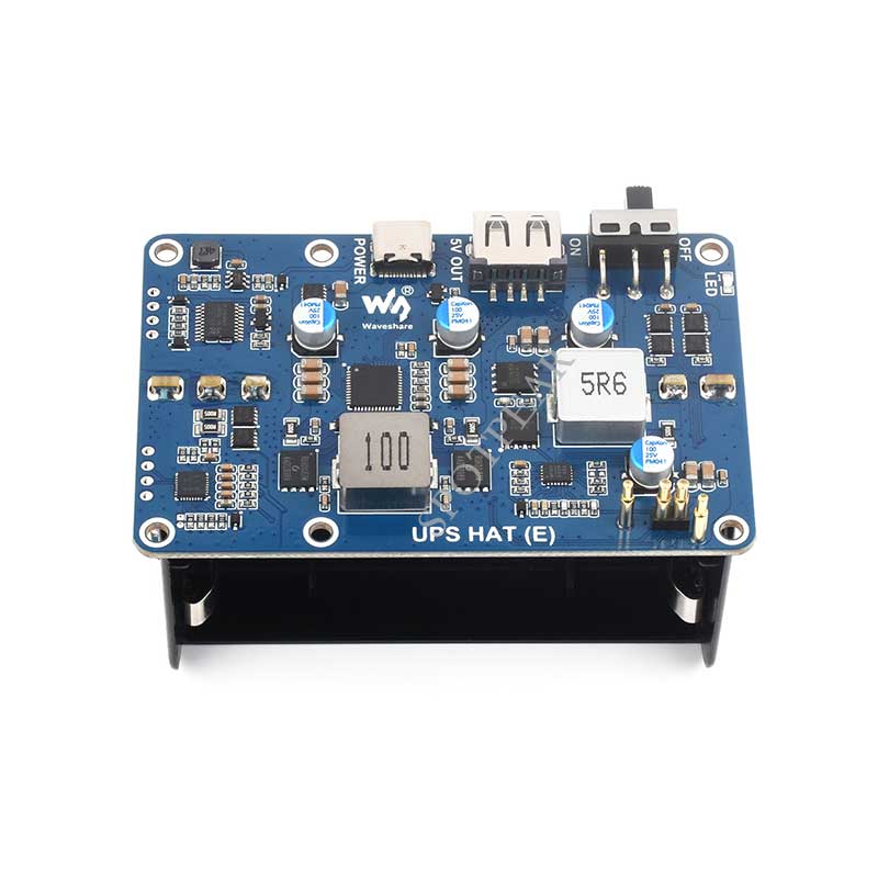 Raspberry Pi 5 UPS HAT E 4-Port For 21700-Li-Battery (NOT includ) 5V6A Uninterruptible Power Supply