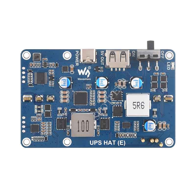 Raspberry Pi 5 UPS HAT E 4-Port For 21700-Li-Battery (NOT includ) 5V6A Uninterruptible Power Supply