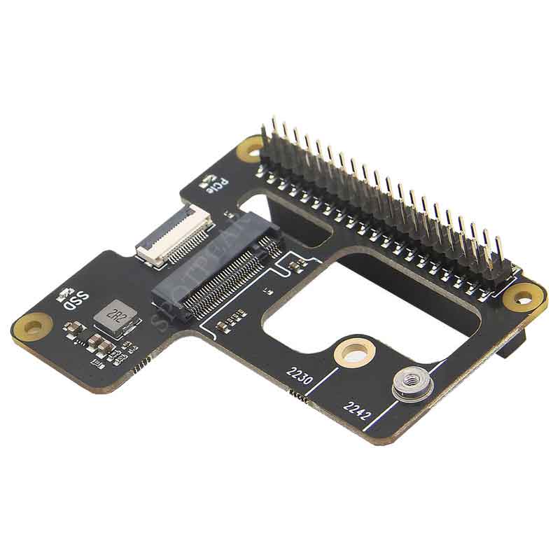 Raspberry Pi 5 PCIe to M.2 NVMe SSD Adapter Board HAT Pi5 X1000 2242 2230