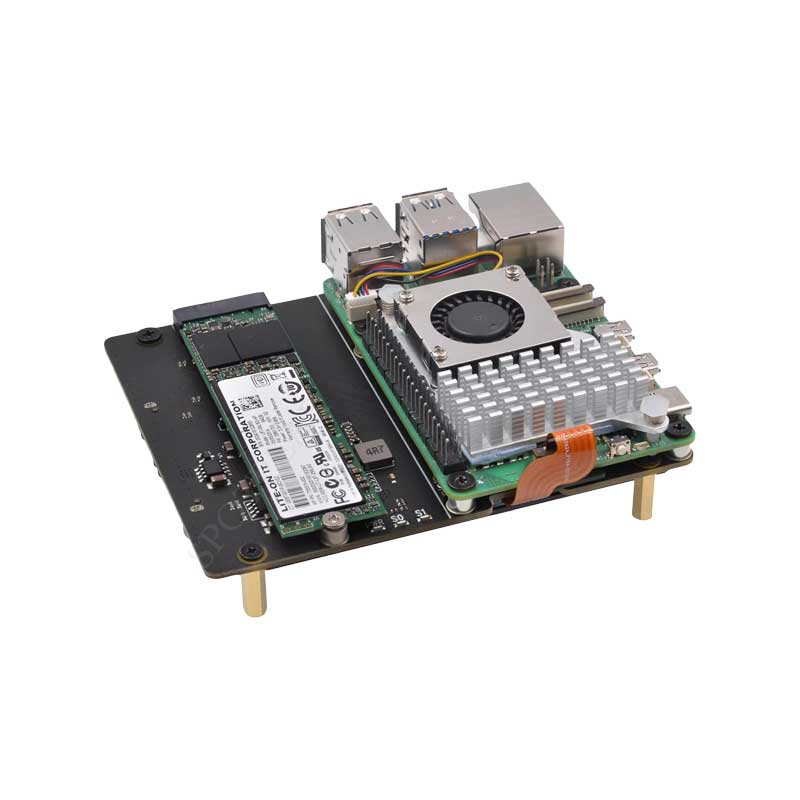 X1006 Raspberry Pi 5 PCIe To 2.5 SATA And M.2 KEY-B 2280 SSD/HDD Double-SATA (NOT BOOT From SATA/SSD