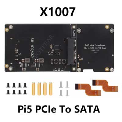 X1007 Raspberry Pi 5 PCIe to Dual 2.5