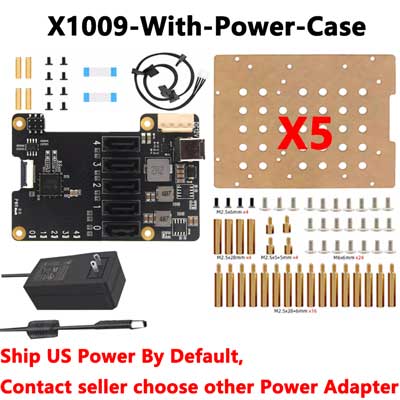 X1009 Raspberry Pi 5 PCIe To 5-Port SATA  SATA3.0 (NOT BOOT From SATA)