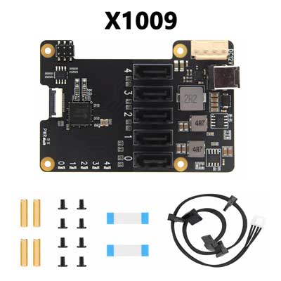 X1009 Raspberry Pi 5 PCIe To 5-Port SATA  SATA3.0 (NOT BOOT From SATA)