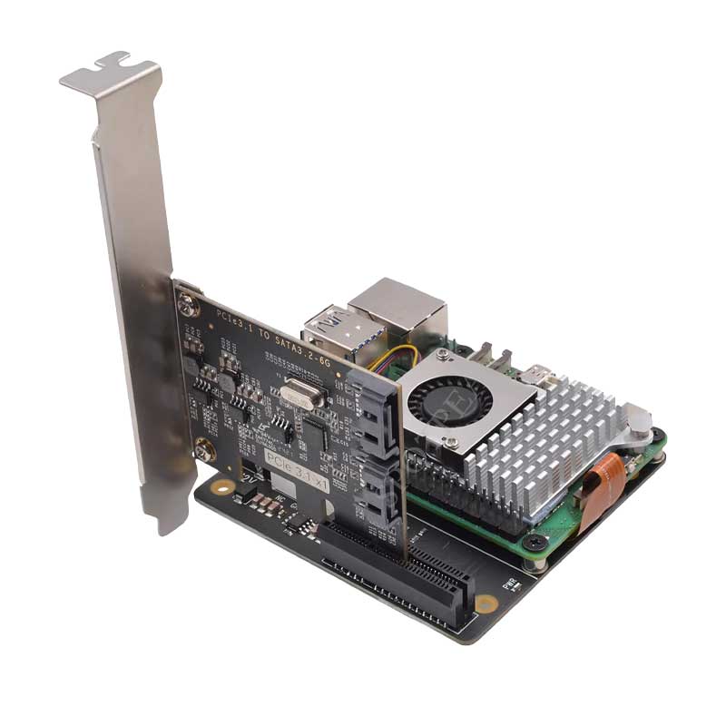 X1010 Raspberry Pi 5 PCIe FFC Connector to Standard PCIe x4 Slot Expansion Board