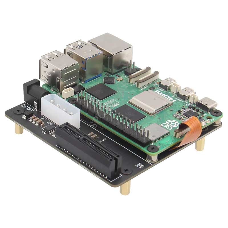 X1010 Raspberry Pi 5 PCIe FFC Connector to Standard PCIe x4 Slot Expansion Board