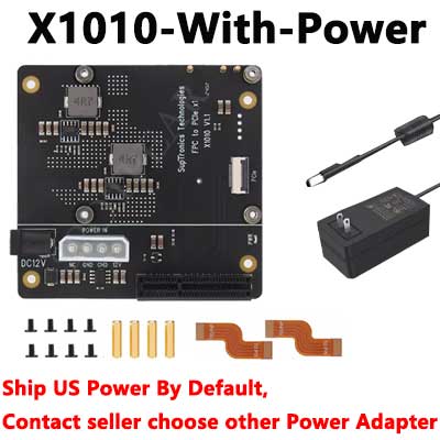 X1010 Raspberry Pi 5 PCIe FFC Connector to Standard PCIe x4 Slot Expansion Board