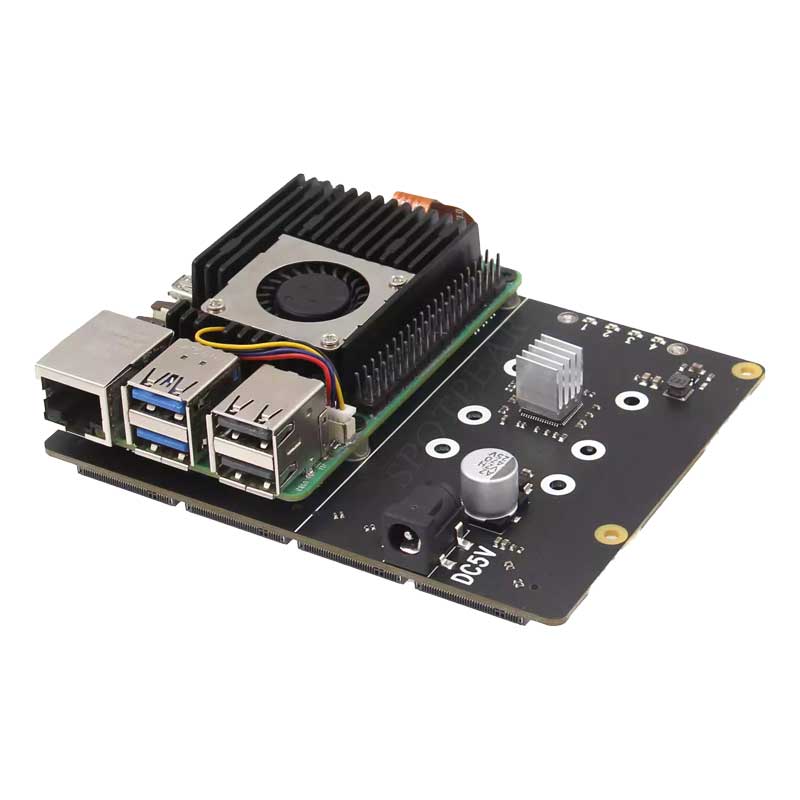 X1011 Raspberry Pi 5 PCIe to M.2 NVMe 4-Ports SSD Board HAT Pi5 Four-Times 2280