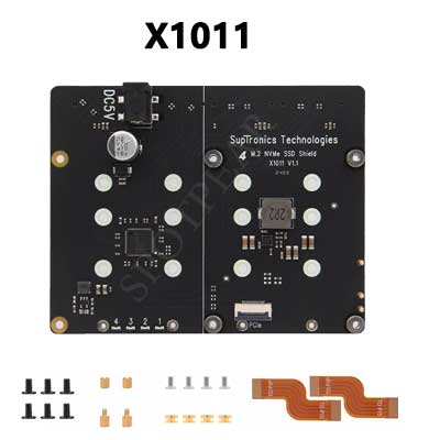 X1011 Raspberry Pi 5 PCIe to M.2 NVMe 4-Ports SSD Board HAT Pi5 Four-Times 2280