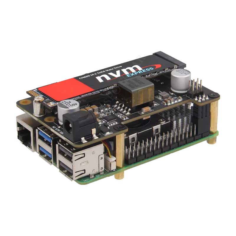 X1012 Raspberry Pi 5 POE And PCIe to M.2 NVMe SSD Board Pi5 2280 Power over Ethernet