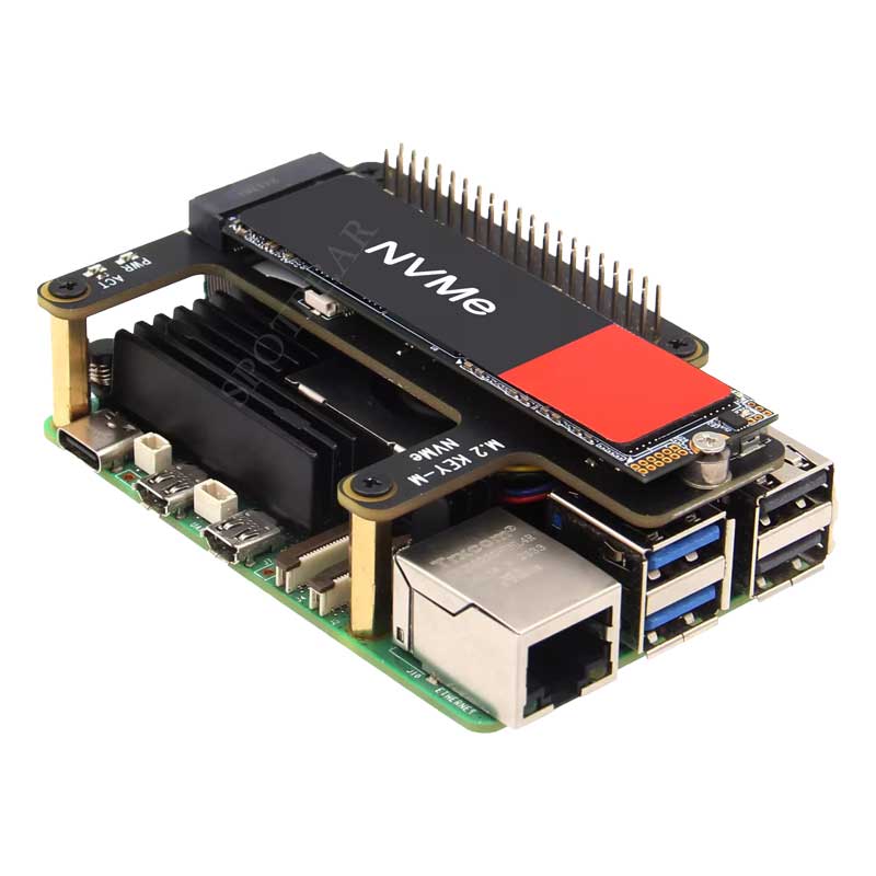 X1015 Raspberry Pi 5 PCIe to M.2 Key-M NVMe SSD Board Pi5 2280