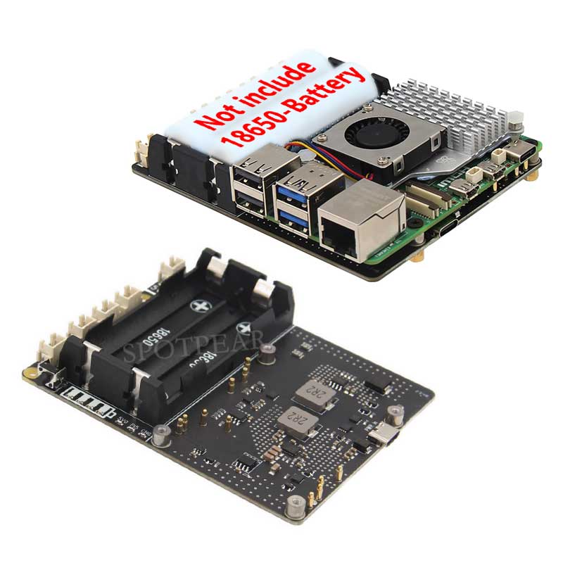 X1201 Raspberry Pi 5 UPS Board Uninterruptible Power Supply For 18650-Li-Battery (NOT includ)