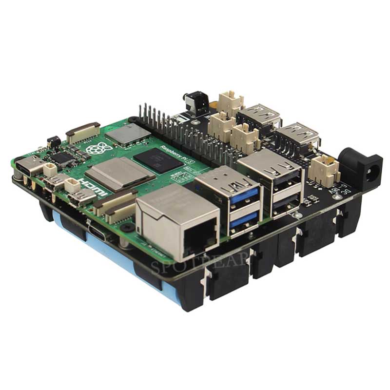 X1202 Raspberry Pi 5 UPS Board Uninterruptible Power Supply For 18650-Li-Battery (NOT includ) 4-Ports