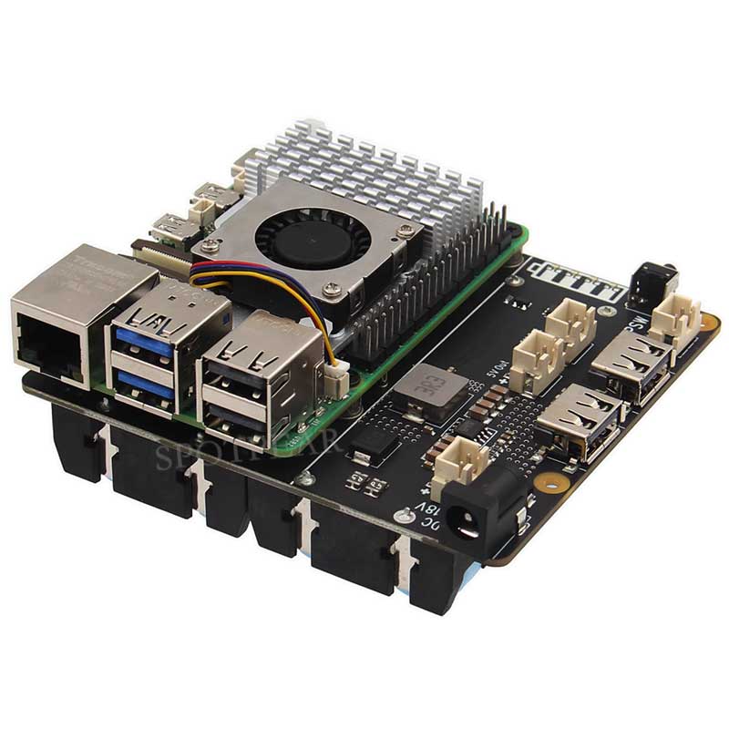 X1202 Raspberry Pi 5 UPS Board Uninterruptible Power Supply For 18650-Li-Battery (NOT includ) 4-Ports