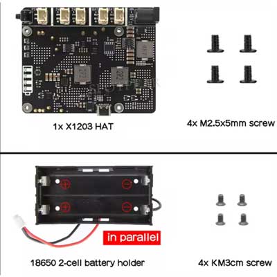 X1203 Raspberry Pi 5 UPS Board Uninterruptible Power Supply For Li-Battery (NOT includ)