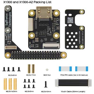 X1300 X1300-A2 Raspberry Pi 5 HDMI to CSI-2 Shield 1080P@60fps & Audio & Video Also